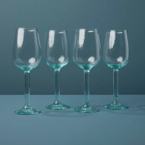 Premium Recycled White Wine Glass, Set of 4^Be Home Clearance