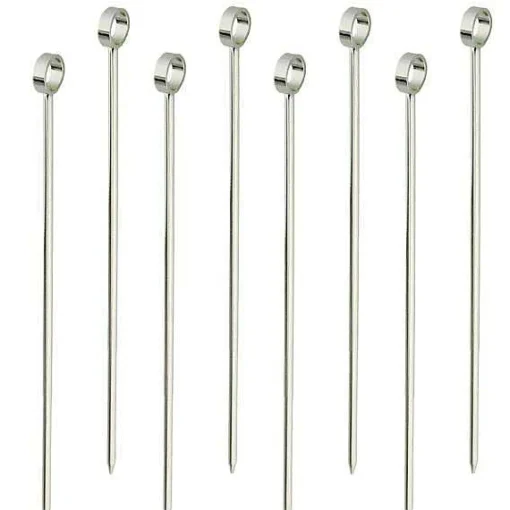 Professional Cocktail Picks, Set of 8, Silver