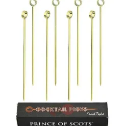 Professional Cocktail Picks, Set of 8, Gold
