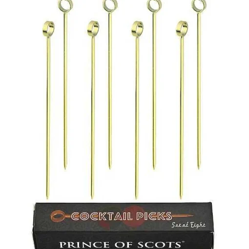 Professional Cocktail Picks, Set of 8, Gold