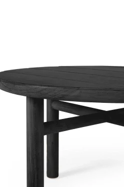 Quatro Solid Black Teak Outdoor Side Table