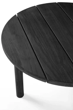 Quatro Solid Black Teak Outdoor Side Table
