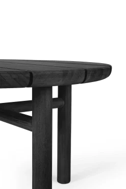 Quatro Solid Black Teak Outdoor Side Table