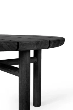Quatro Solid Black Teak Outdoor Coffee Table, 27"