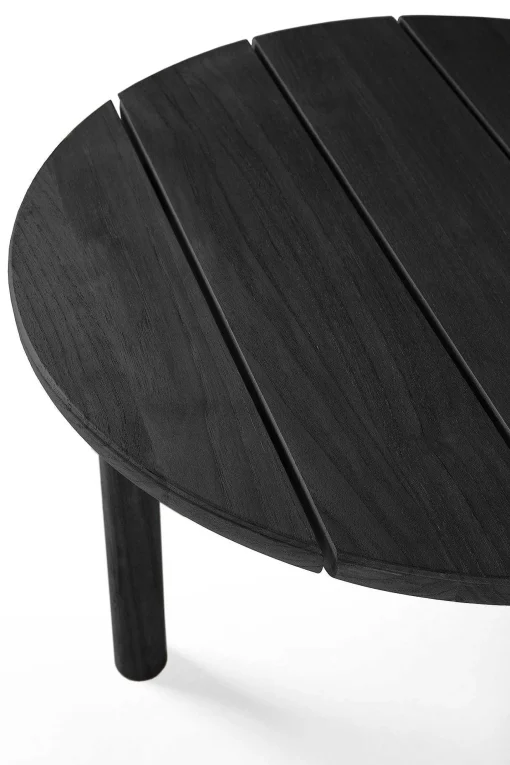 Quatro Solid Black Teak Outdoor Coffee Table, 27"