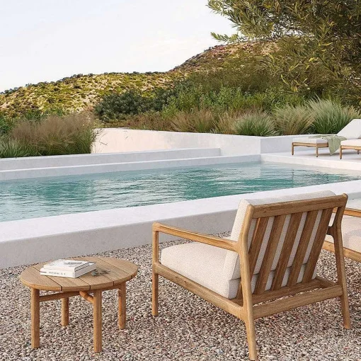 Quatro Solid Teak Outdoor Side Table