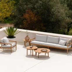 Quatro Solid Teak Outdoor Coffee Table, 38
