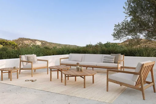 Quatro Solid Teak Outdoor Coffee Table, 38"