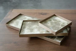 Rectangular Fossil Glass Organic Valet Tray, Medium