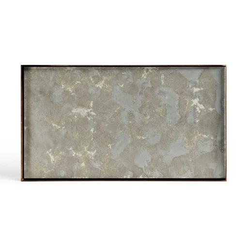 Rectangular Fossil Glass Organic Valet Tray, Medium