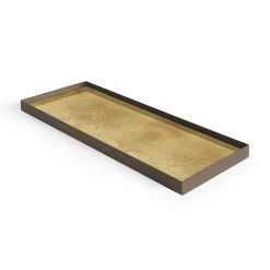 Rectangular Gold Leaf Glass Valet Tray, Large