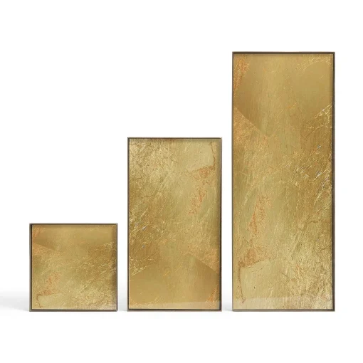 Rectangular Gold Leaf Glass Valet Tray, Large