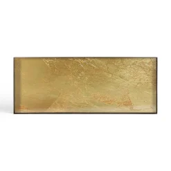 Rectangular Gold Leaf Glass Valet Tray, Large