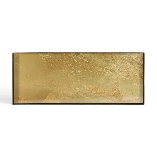 Rectangular Gold Leaf Glass Valet Tray, Large
