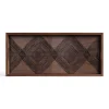 Rectangular Walnut Glass Linear Squares Tray, Medium