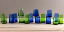 Recycled Cone Glass, Green, Set of 4^Be Home New