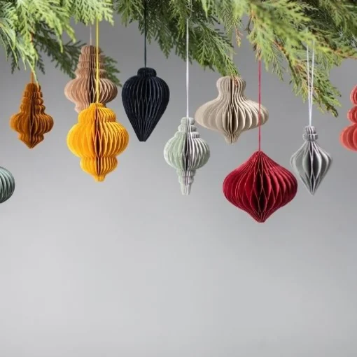 Recycled Paper Accordion Ornaments, Set of 10^Be Home Shop