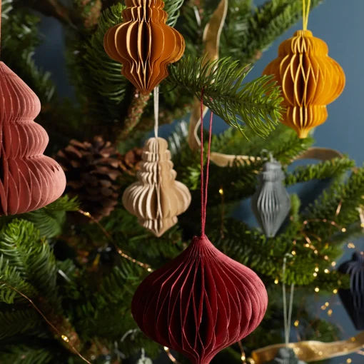 Recycled Paper Accordion Ornaments, Set of 10^Be Home Shop
