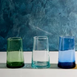 Recycled Tall Cone Glass, Green, Set of 4^Be Home Fashion