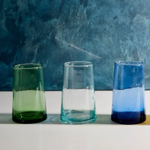 Recycled Tall Cone Glass, Clear, Set of 4^Be Home Store