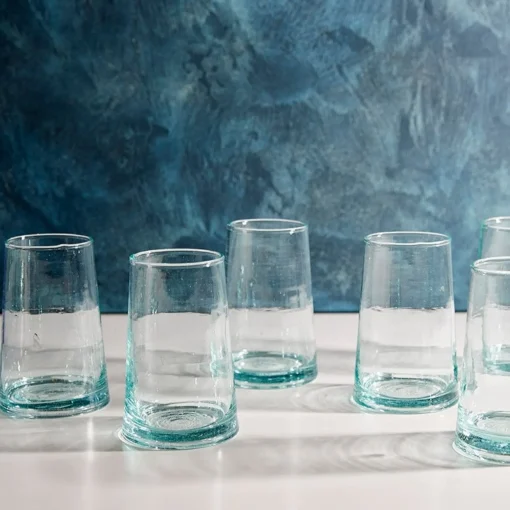 Recycled Tall Cone Glass, Clear, Set of 4^Be Home Store