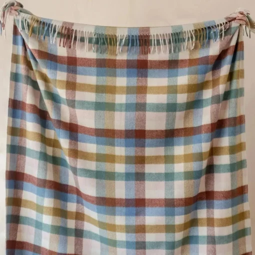 Recycled Wool Blanket in Rainbow Check^Be Home Sale