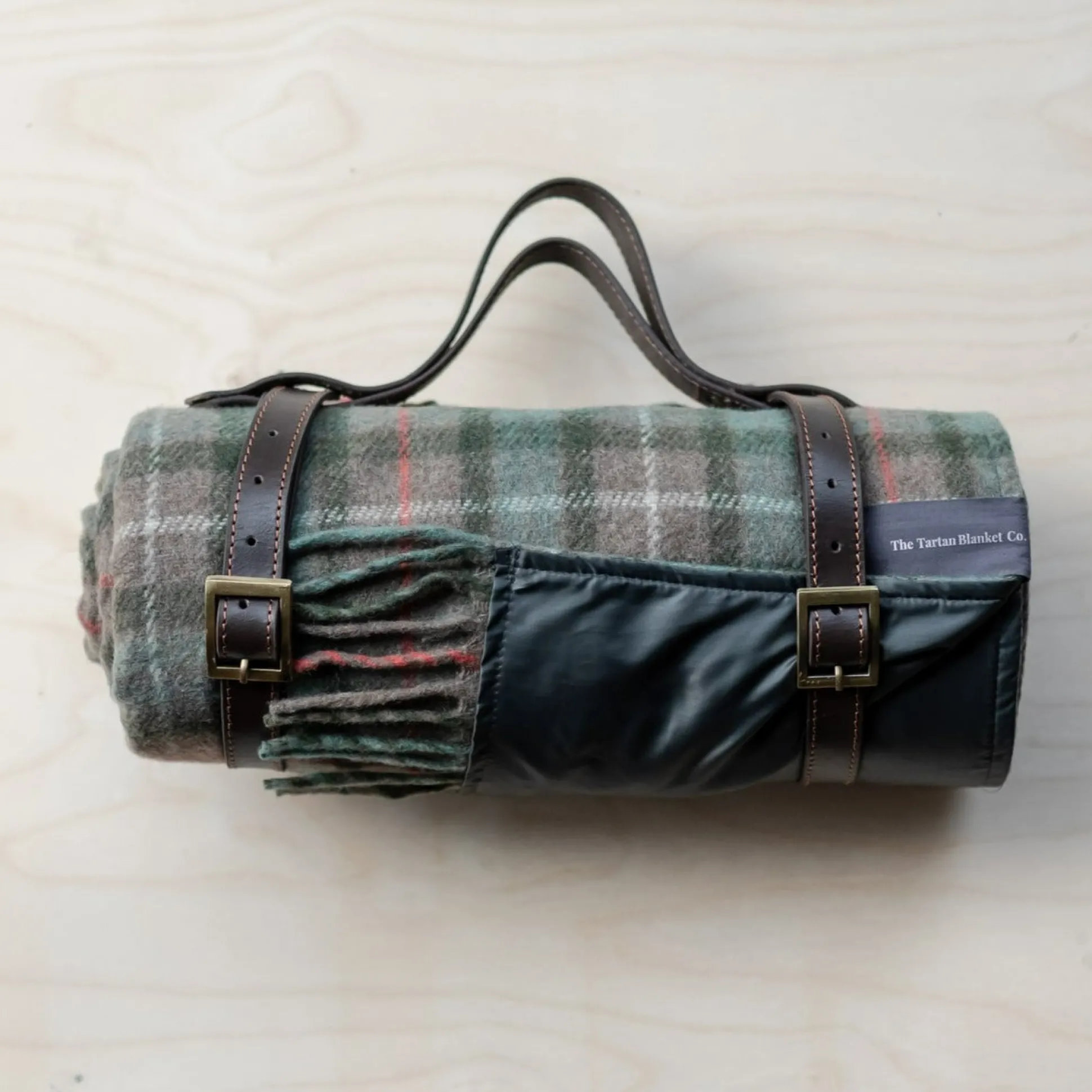 Recycled Wool Waterproof Picnic Blanket in Fraser Hunting Weathered Ta^Be Home Store