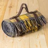 Recycled Wool Waterproof Picnic Blanket in Buchanan Natural Tartan - B^Be Home Clearance