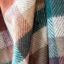 Recycled Wool Waterproof Picnic Blanket in Forest Check^Be Home Best Sale