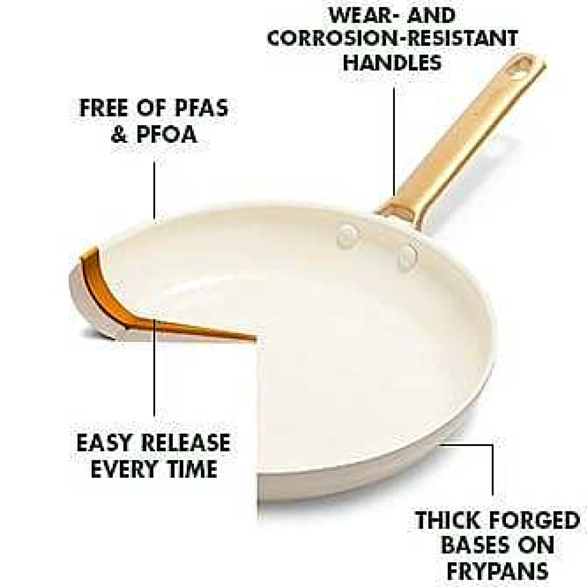 Reserve Cookware 2 Piece Frypan Set, Taupe