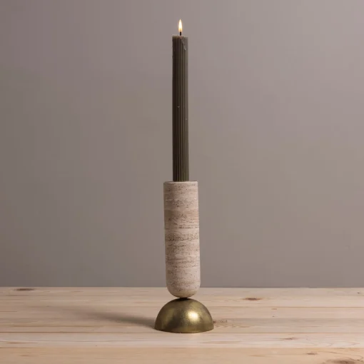 Reversible Candle Holders, Set of 3, Travertine^Be Home Sale
