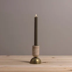 Reversible Candle Holders, Set of 3, Travertine^Be Home Sale