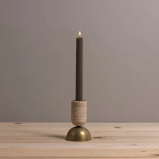Reversible Candle Holders, Set of 3, Travertine^Be Home Sale