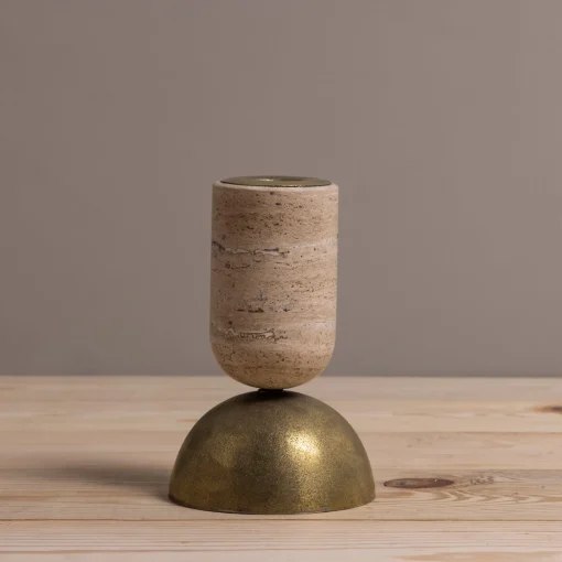 Reversible Candle Holders, Set of 3, Travertine^Be Home Sale