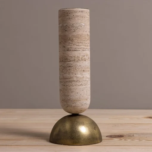 Reversible Candle Holders, Set of 3, Travertine^Be Home Sale