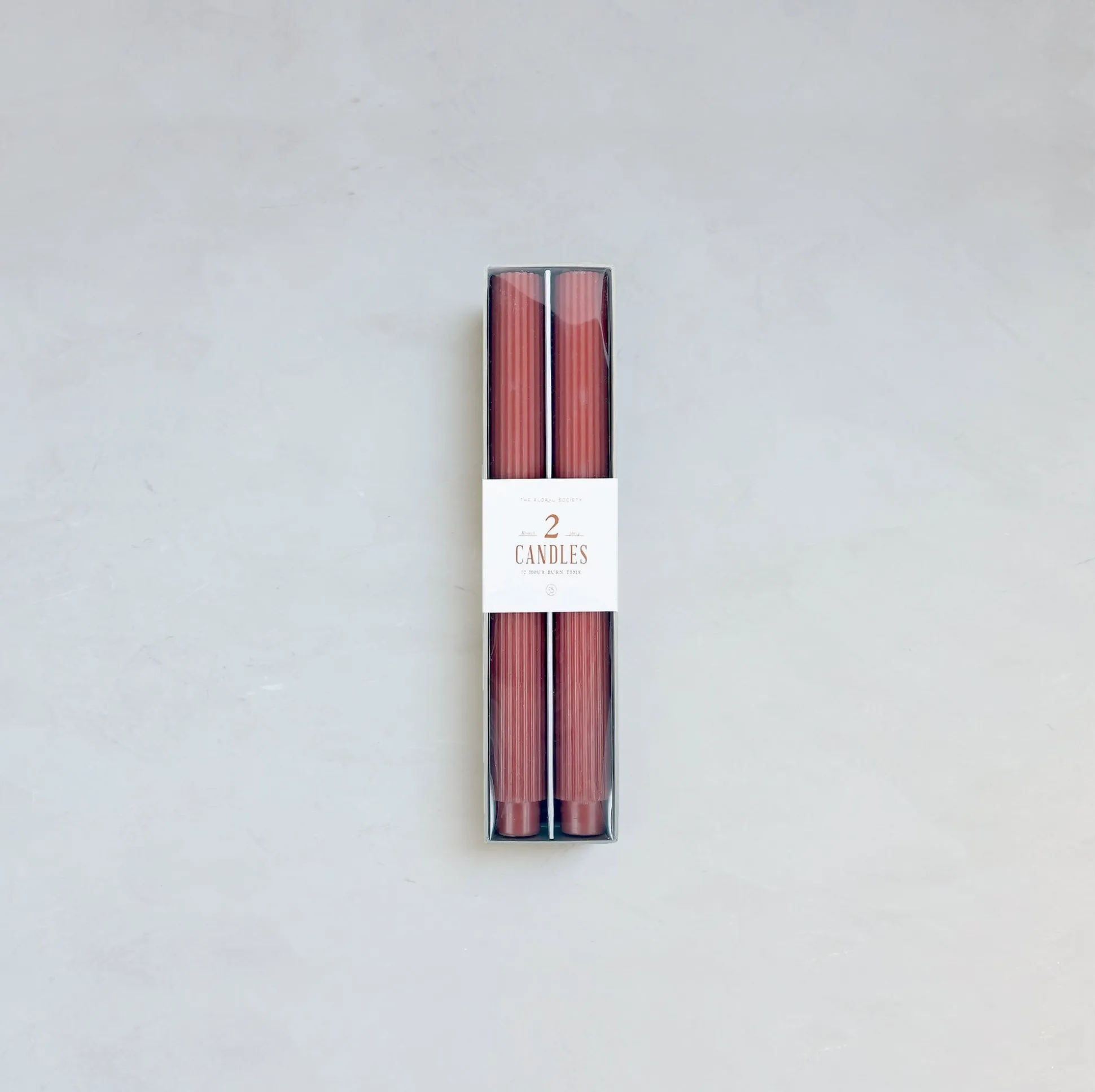 Ribbed Taper Candle, Set of 2, Clay^Be Home Hot