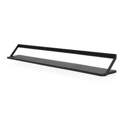 Ribbon Solid Black Oak Shelf with Black Metal, 55"