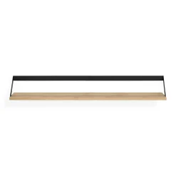 Ribbon Solid Oak Shelf with Black Metal, 55"