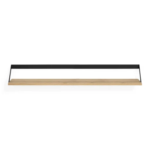 Ribbon Solid Oak Shelf with Black Metal, 55"