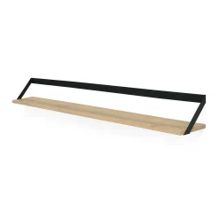 Ribbon Solid Oak Shelf with Black Metal, 55