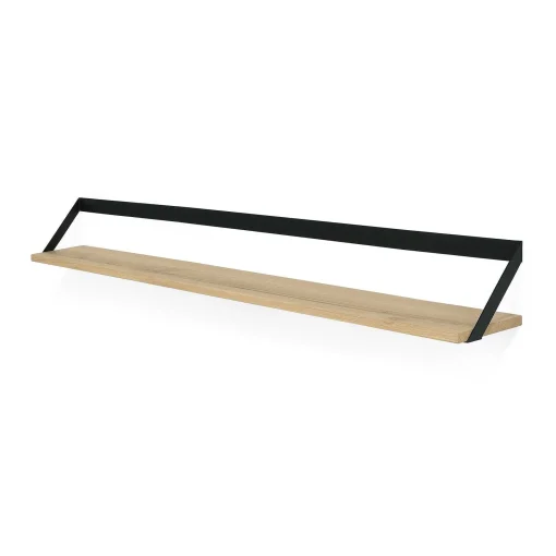 Ribbon Solid Oak Shelf with Black Metal, 55"