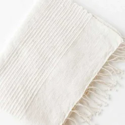 Riviera Striped Cotton Hand Towel, Natural