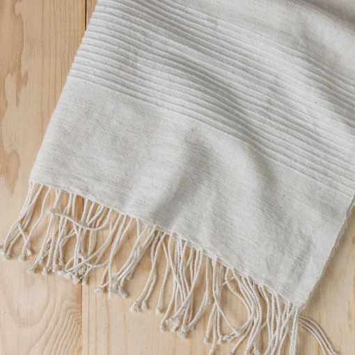 Riviera Striped Cotton Hand Towel, Natural