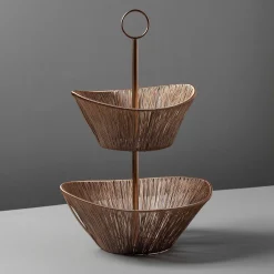 Rosé Rhythm Wire 2-Tier Basket
