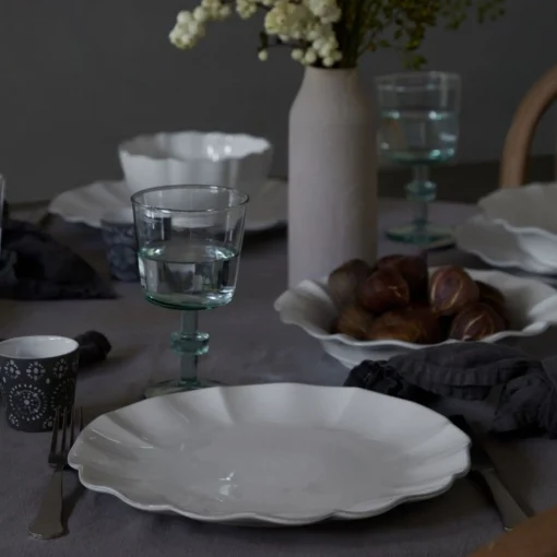 Rosa Dinner Plate, White, Set of 4^Be Home Sale