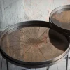Round Bronze Slice Mirror Tray, Large