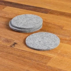 Round Felt Coaster, Set of 4, Granite