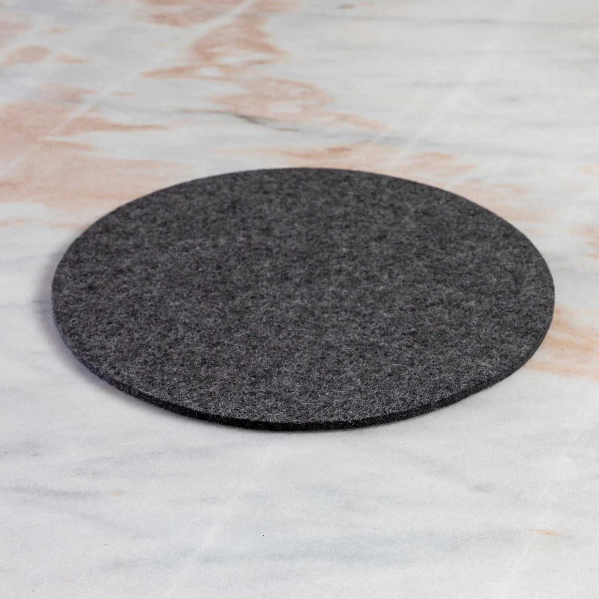 Round Felt Trivet, Charcoal