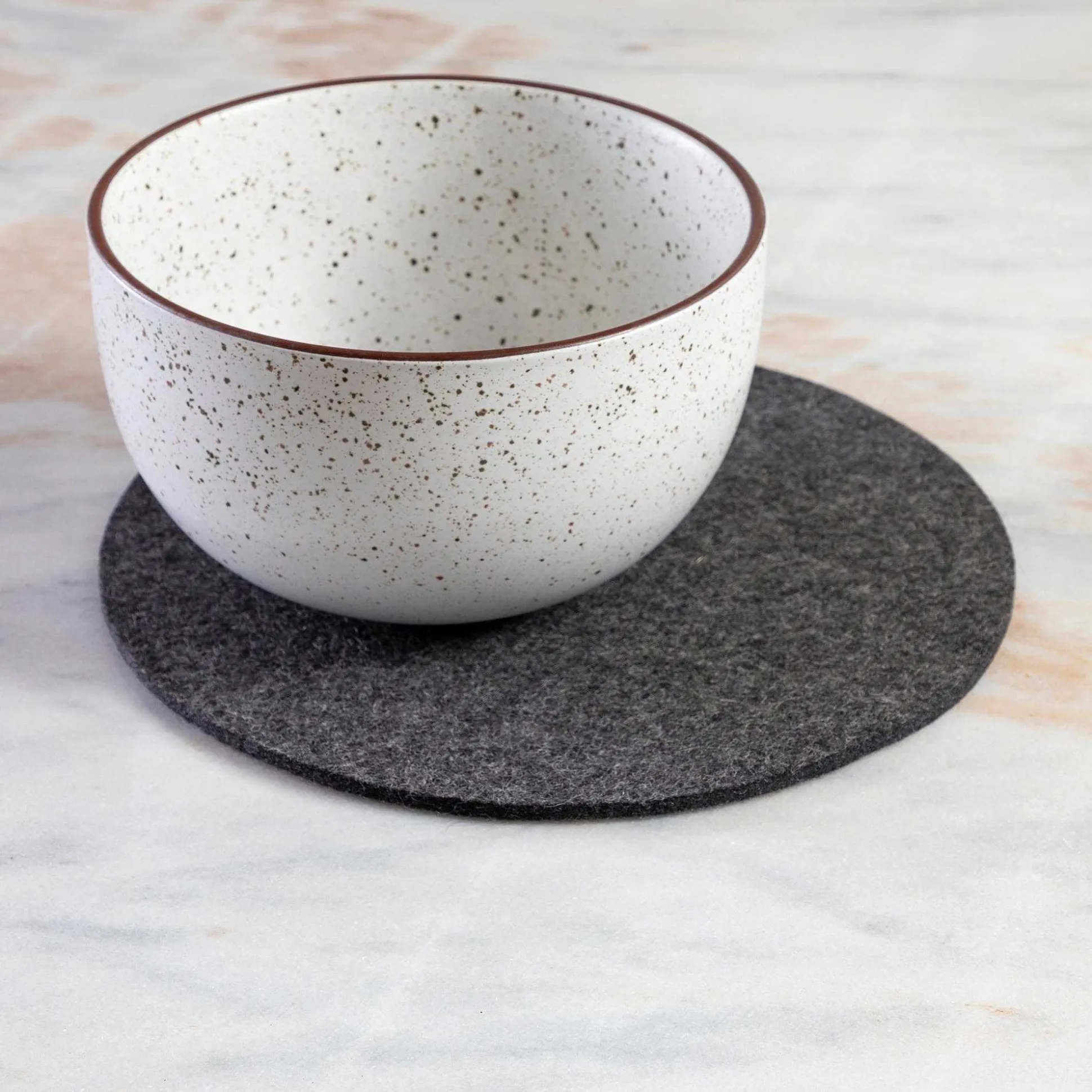 Round Felt Trivet, Charcoal