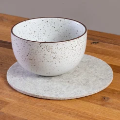Round Felt Trivet, Heather White